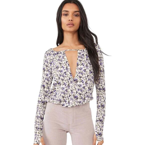 Free People Tops - Free People Kaya Printed Bodysuit Size XS NEW